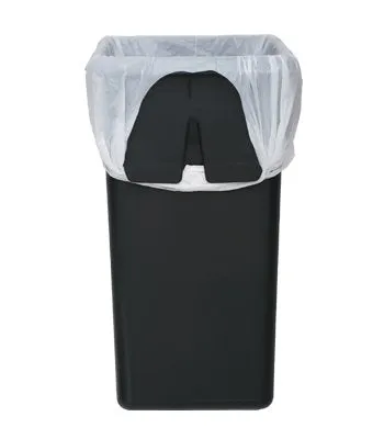 10 Liter / 2.6 Gallon Bathroom Slim Profile Trash Can, Brushed Stainless Steel with Plastic Lid