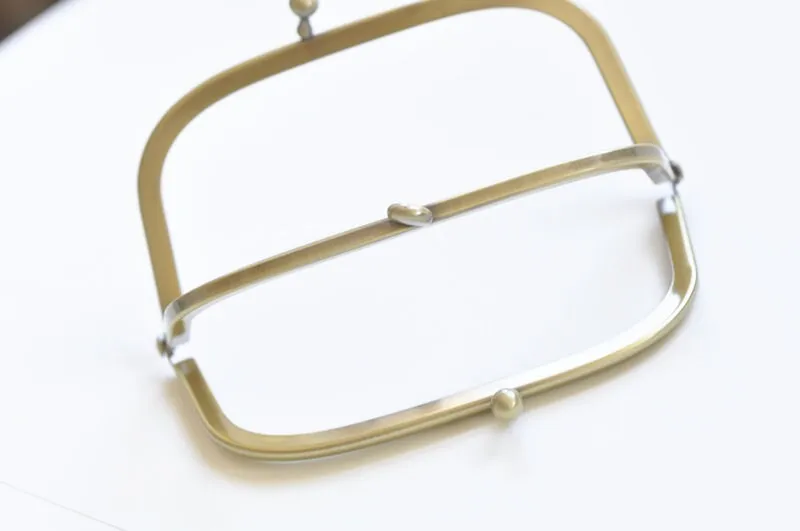 12cm Bronze Purse Frame Bag Hanger Glue In Style Double Pocket