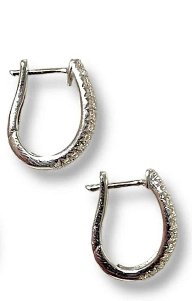 1.36CT Baguette/Round Diamond Hoop Earrings