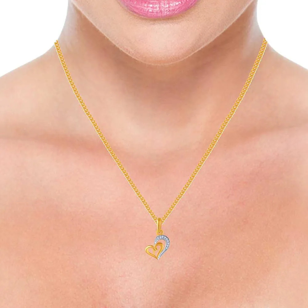 14k Gold Layered Bejewelled S Heart Pendant