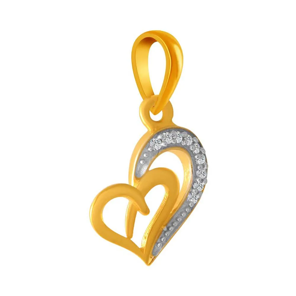 14k Gold Layered Bejewelled S Heart Pendant