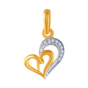 14k Gold Layered Bejewelled S Heart Pendant