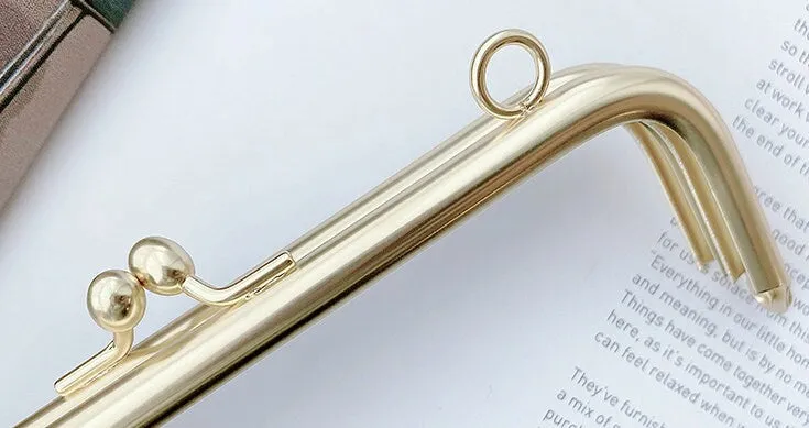 15.5cm ( 6") Purse Frame Matte Gold Tube Bag Frame Glue-In Style 15.5 x 5.5cm