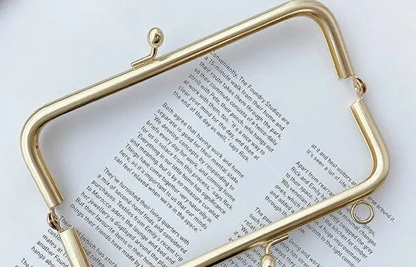 15.5cm ( 6") Purse Frame Matte Gold Tube Bag Frame Glue-In Style 15.5 x 5.5cm