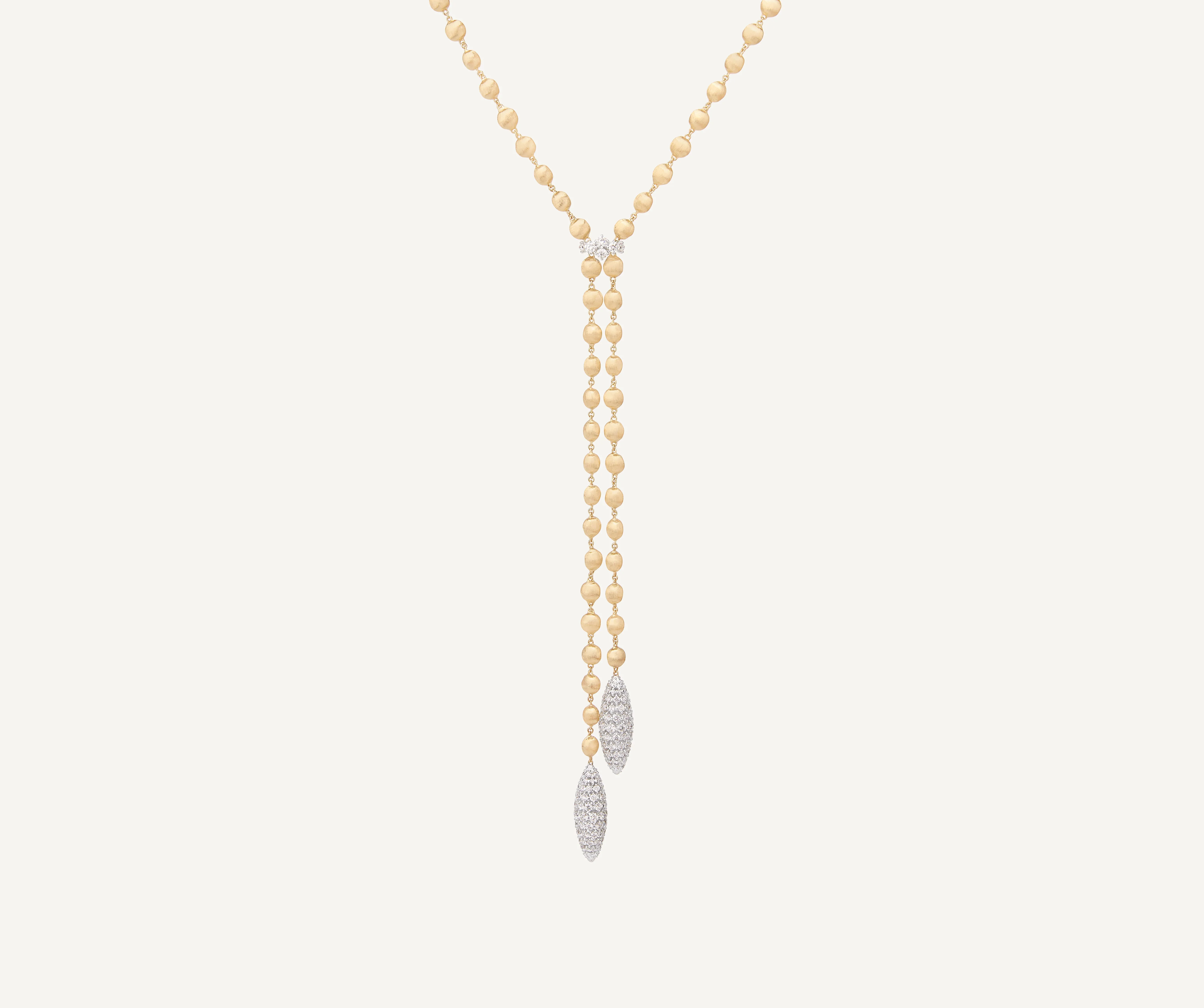 18K Yellow Gold Diamond Drop Necklace