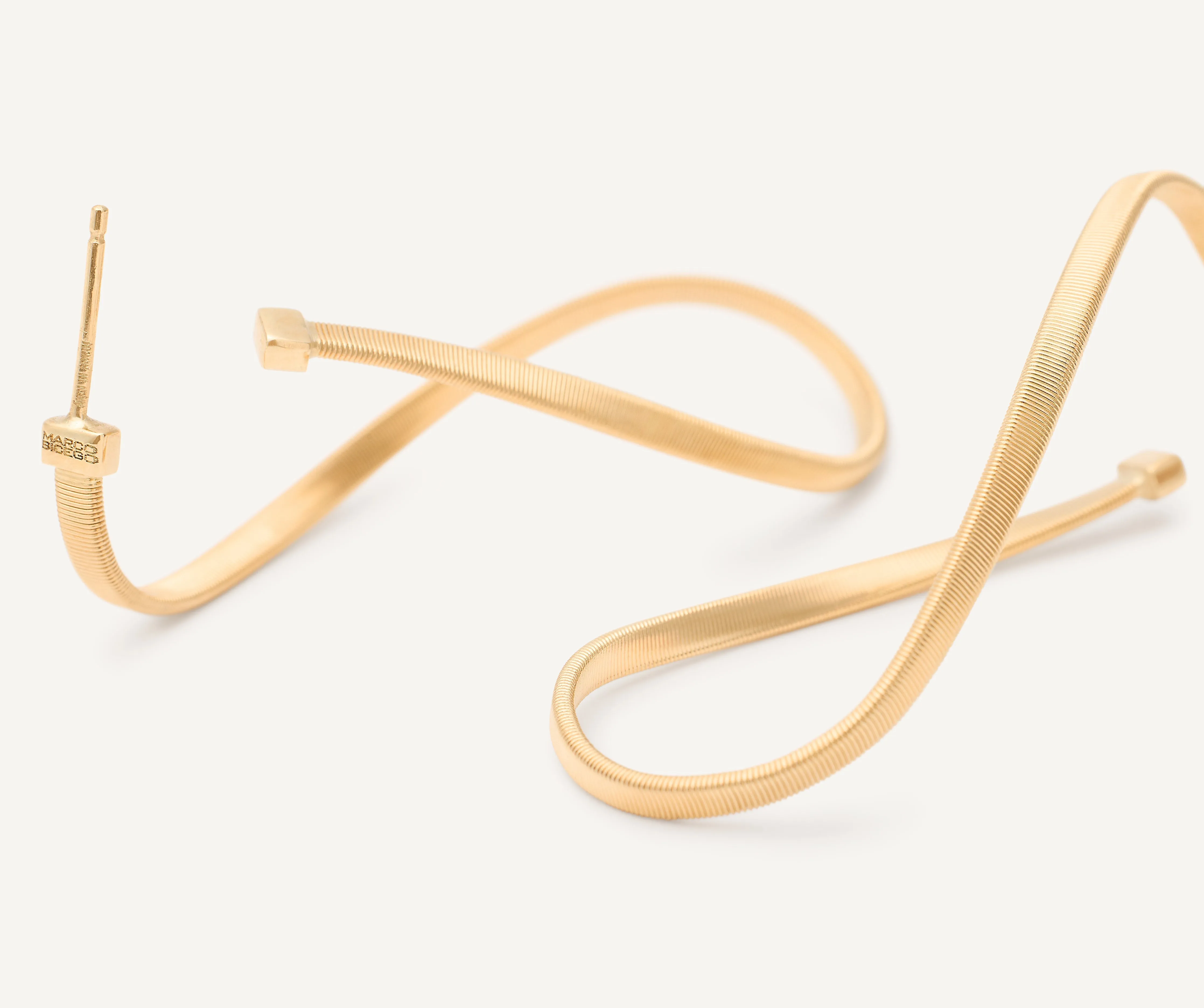 18K Yellow Gold Twisted Irregular Medium Hoops