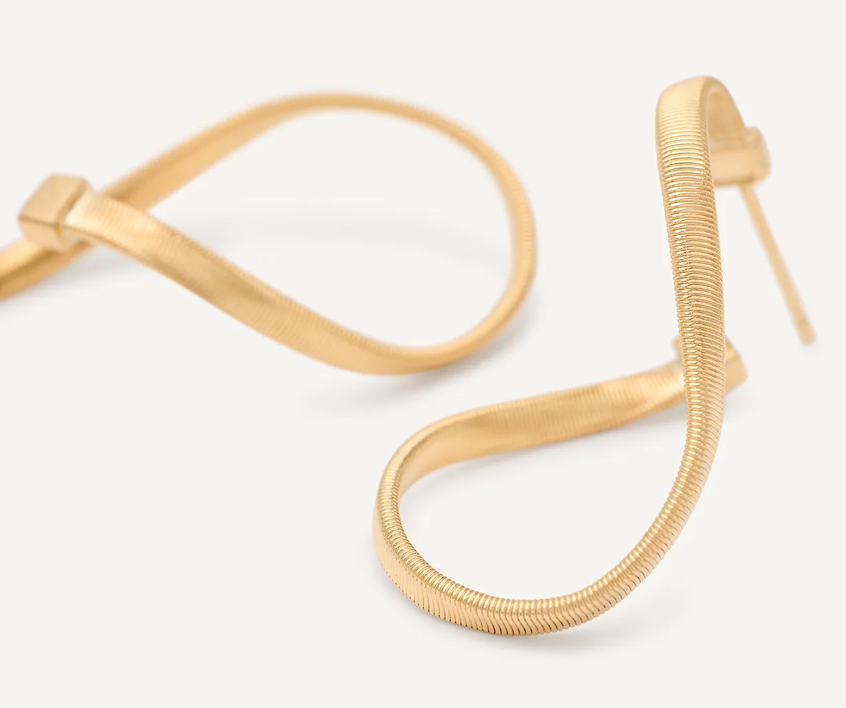 18K Yellow Gold Twisted Irregular Small Hoops