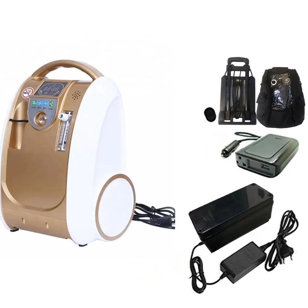 1L-5L/Min Trolley 24hours continuous Portable Oxygen Generator Concentrator Battery/Travel/Home Use Oxygen Machine