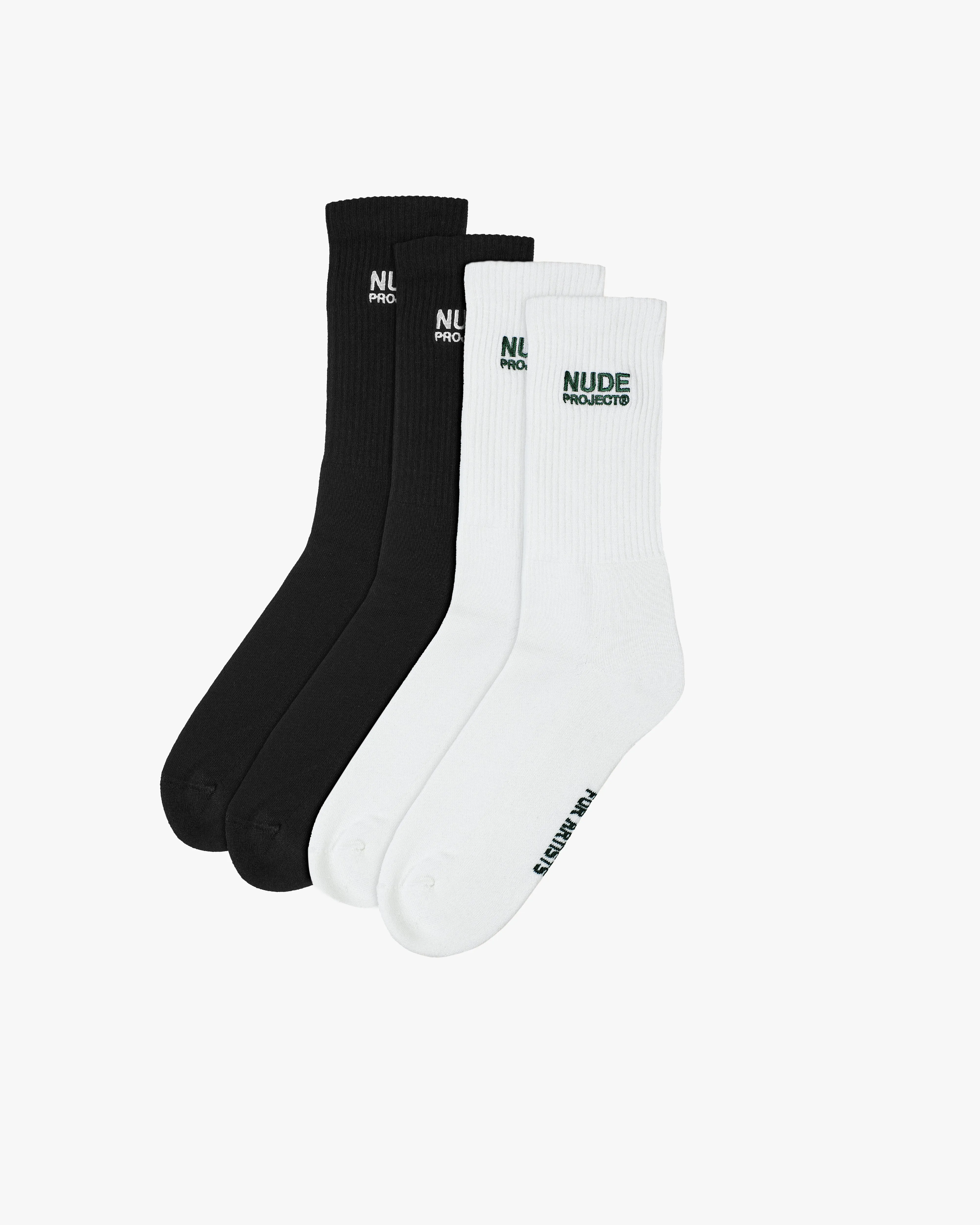 2 PACK LOGO SOCKS BLACK/WHITE