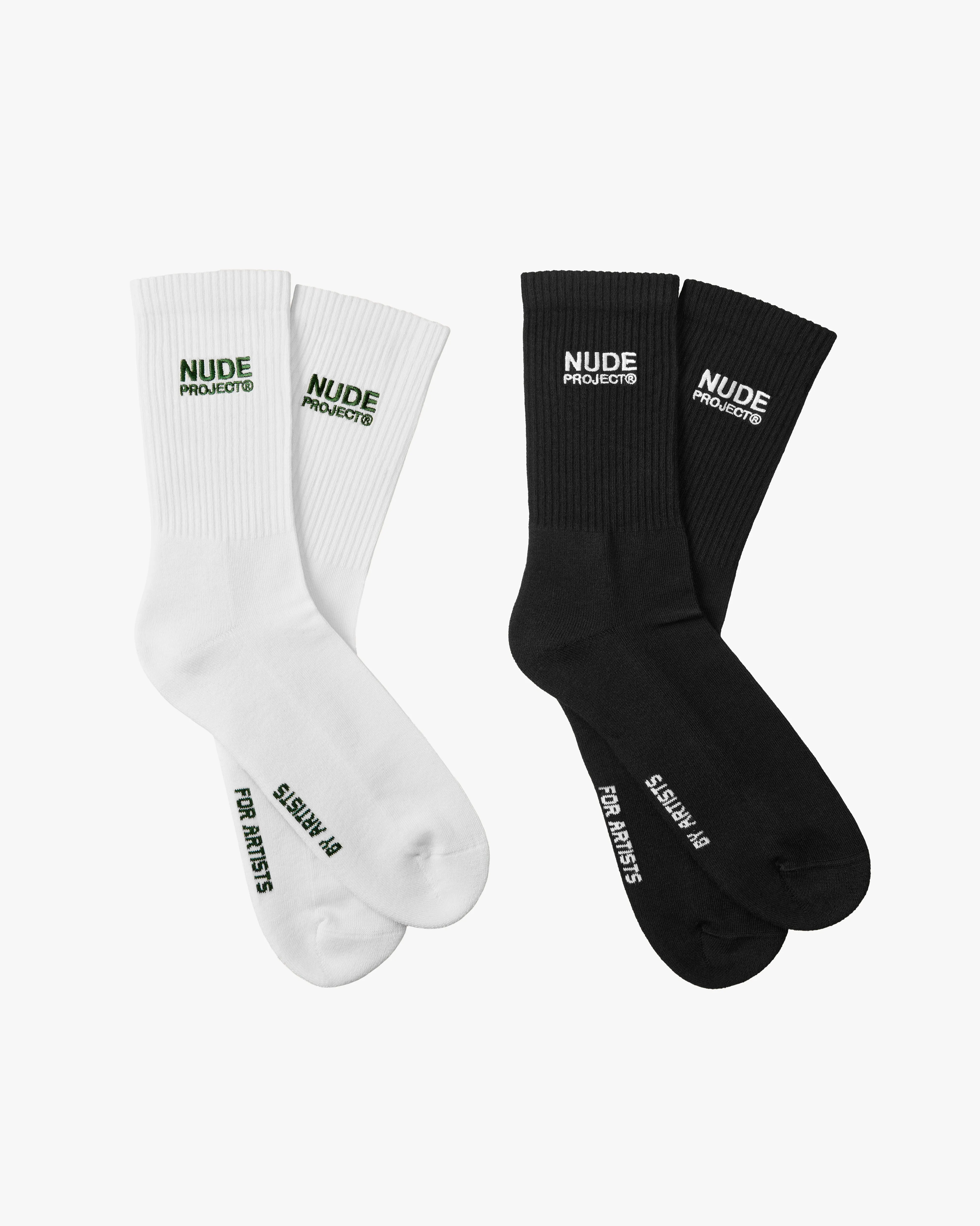 2 PACK LOGO SOCKS BLACK/WHITE