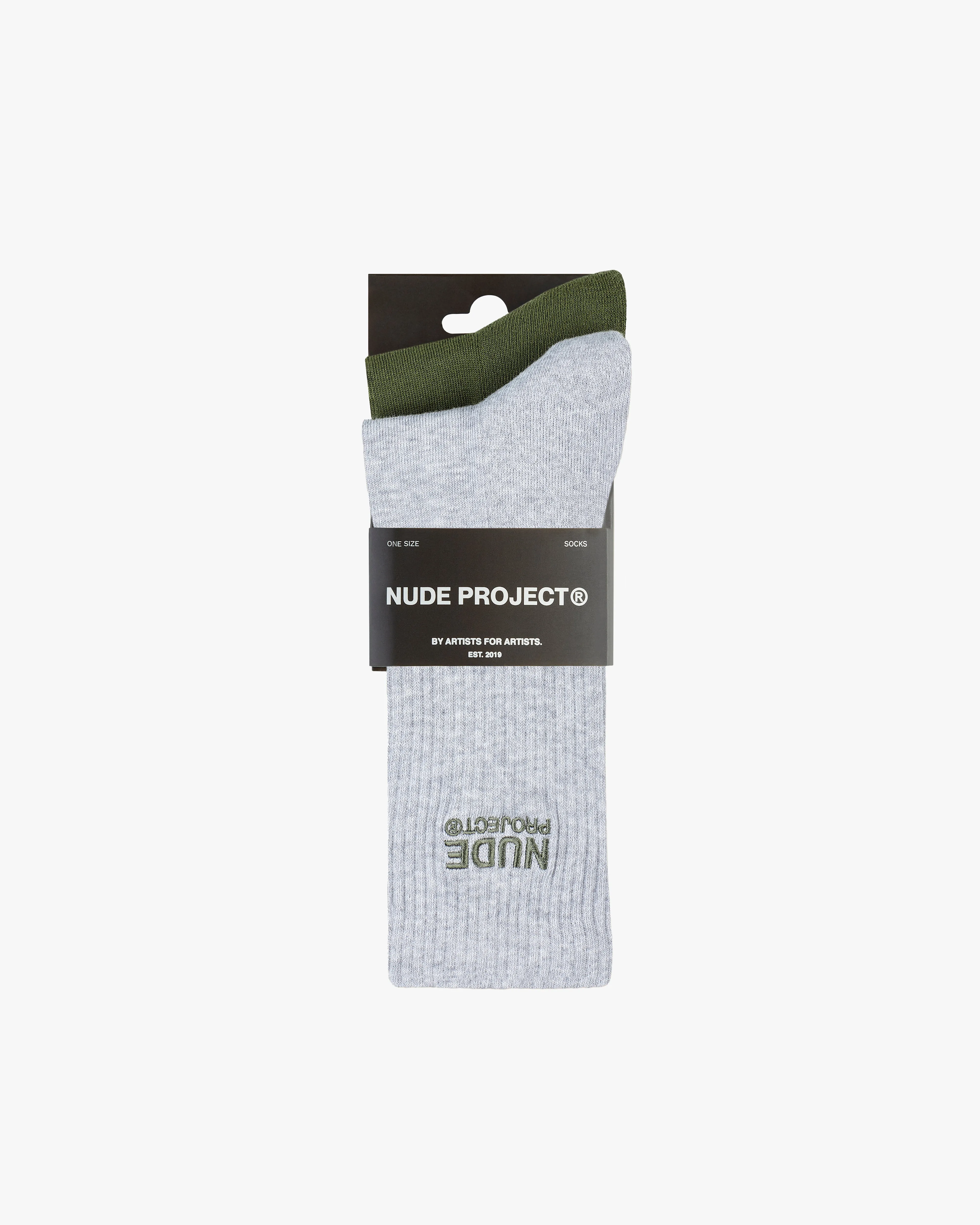 2 PACK LOGO SOCKS GREY/GREEN