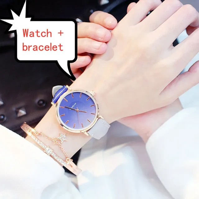 2019 Women's Watch Modern Fashion women Quartz wristwatch student Leather Ladies Bracelet Luxury Watch Casual Relogio femenino