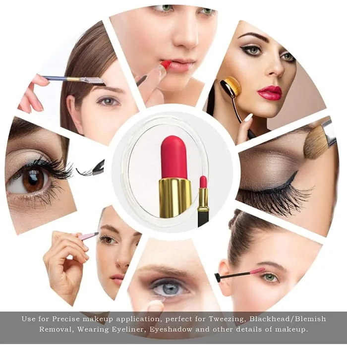 20x Magnifying Hand Mirror With Suction Cups Use For Makeup Application (15 Cm White)