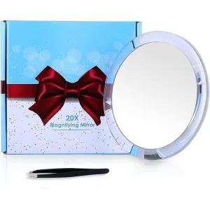 20x Magnifying Hand Mirror With Suction Cups Use For Makeup Application (15 Cm White)