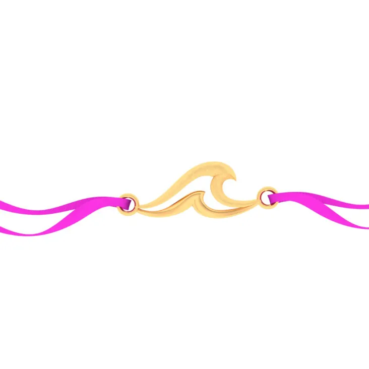 22k Beautiful Wave Shaped Gold Rakhi