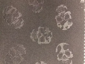 240G TECHNO STRETCHED KNIT WITH EMBOSSED SKULL PRINT<br><h6>1-BLACK<br>201EMBS-SKULL</h6>