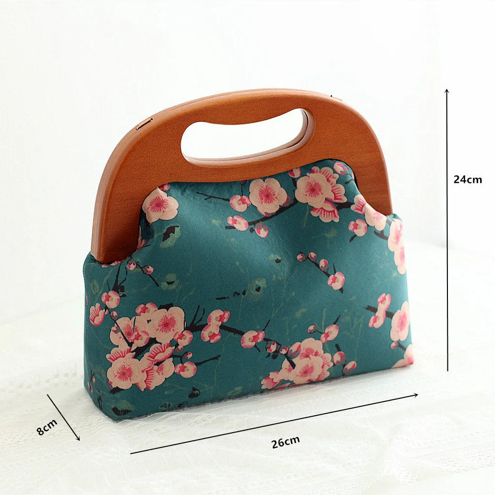 25cm ( 10") Retro Purse Frame / Large Wood Handle Purse Frame With Screws Pick Size