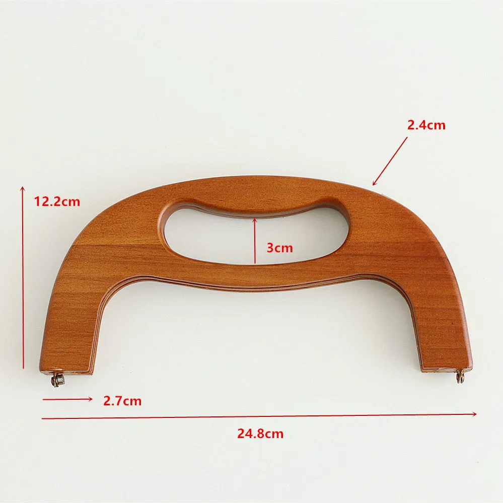 25cm ( 10") Retro Purse Frame / Large Wood Handle Purse Frame With Screws Pick Size