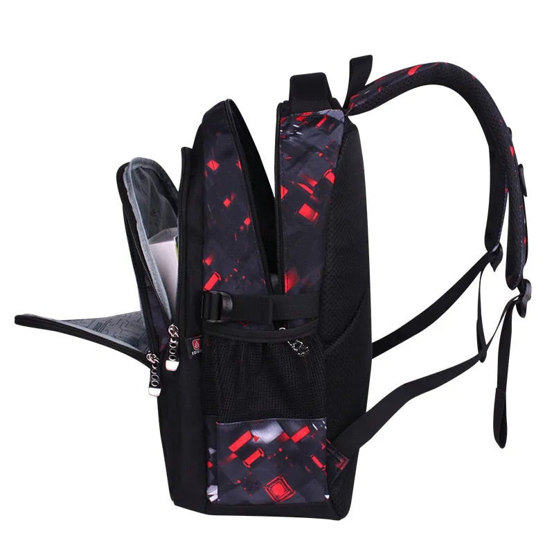 3D Football Print Kids Anime School Backpack Travel Bag