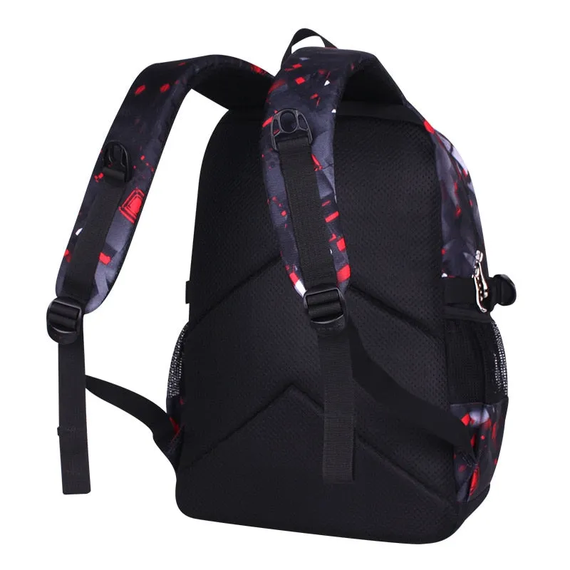 3D Football Print Kids Anime School Backpack Travel Bag