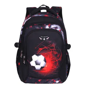 3D Football Print Kids Anime School Backpack Travel Bag