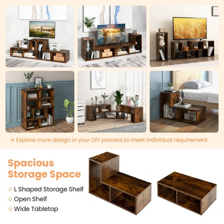 3Pc Console TV Stand - Brown