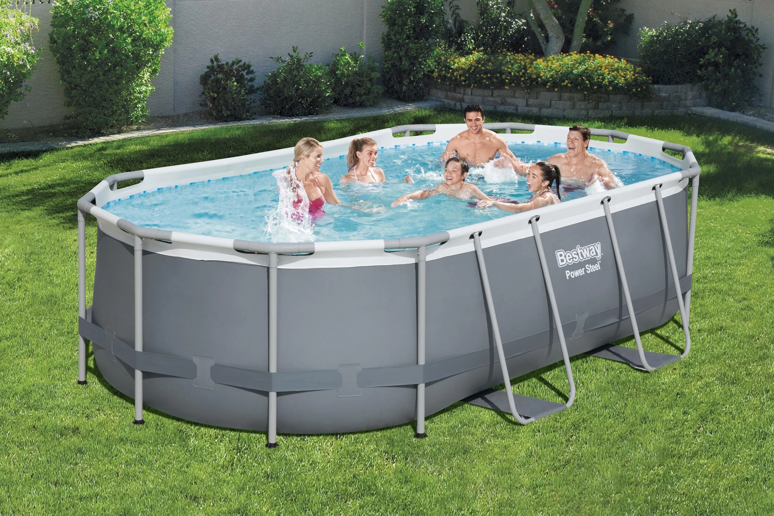 56620 Power Steel® 14' x 8'2" x 39.5"/4.27m x 2.50m x 1.00m Oval Pool Set