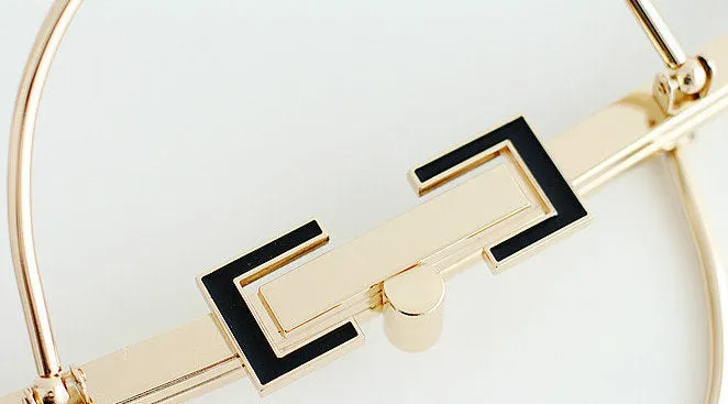 8"/11" Purse Frame With Screws Gunmental And Light Gold 20.5cm/28.5cm