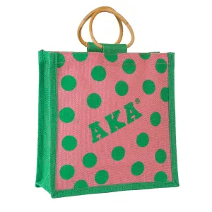 Alpha Kappa Alpha Polka Dot Jute Bag