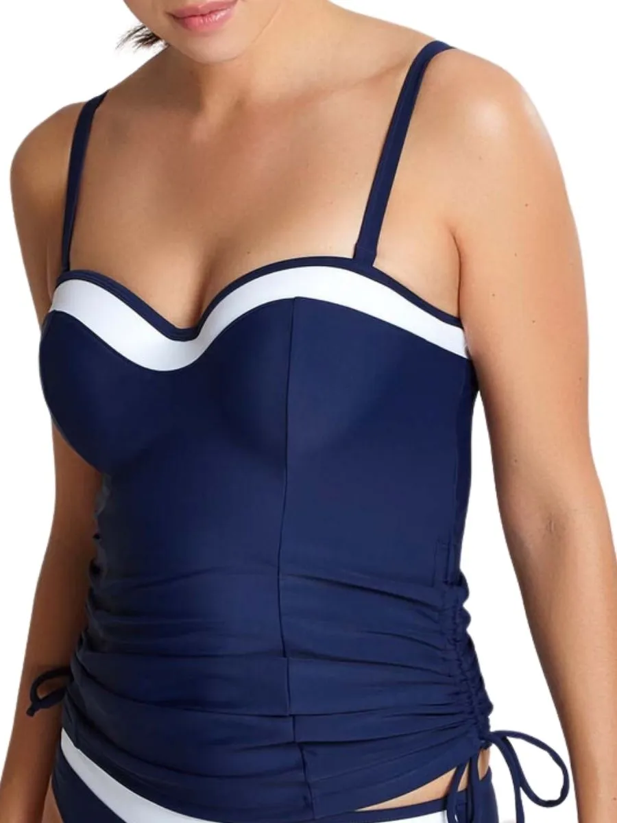 Anya Cruise Multiway Tankini - Navy/White