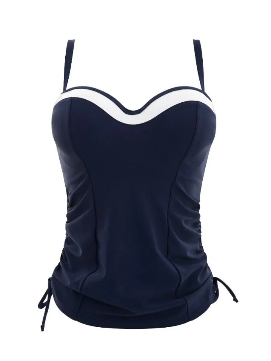 Anya Cruise Multiway Tankini - Navy/White