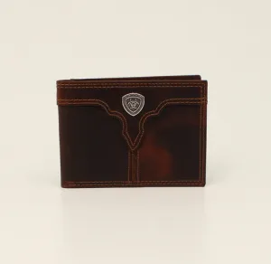 Ariat Center Bump Shield Brown Bifold Wallet A3550202