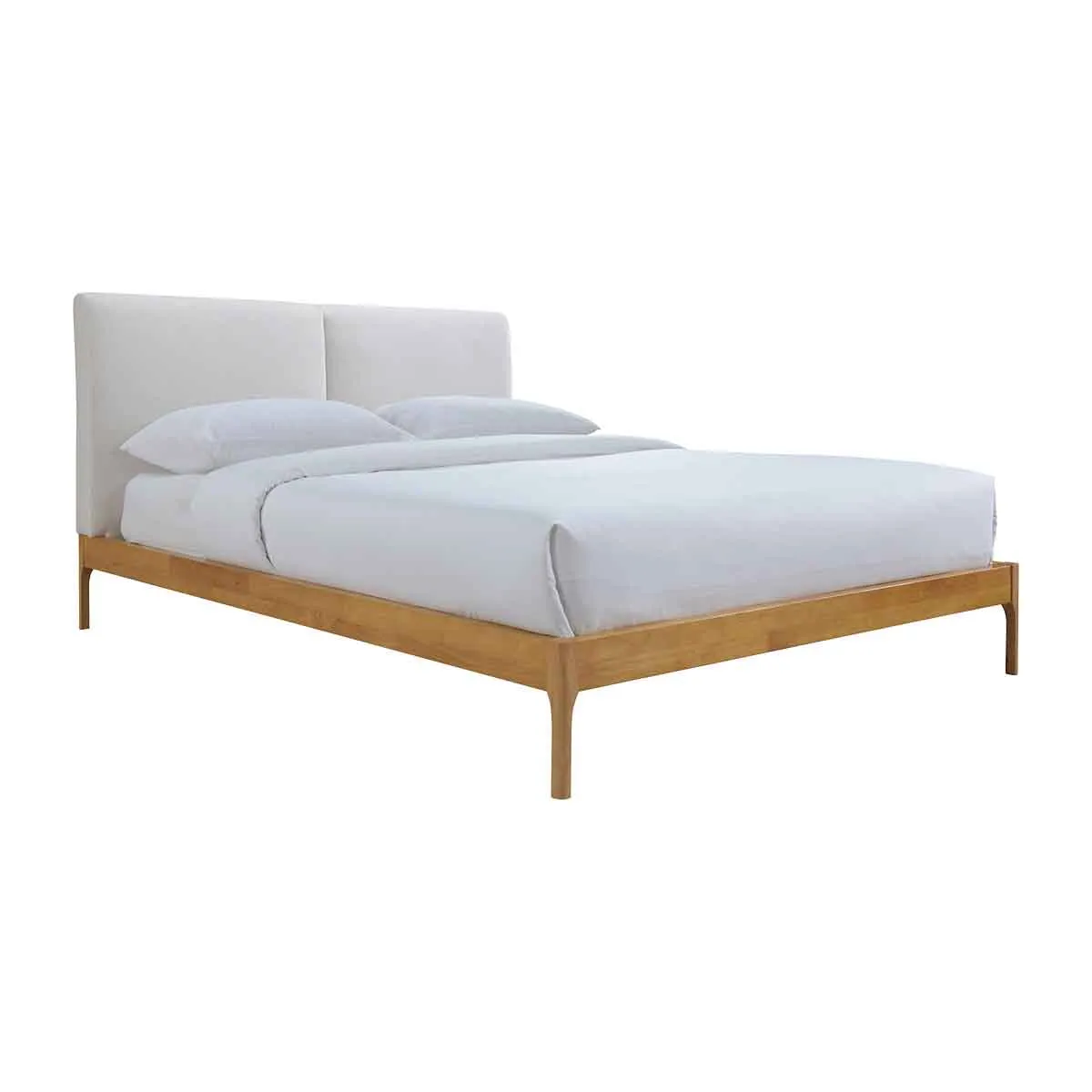 Austen King Bed (Oak, Cream)