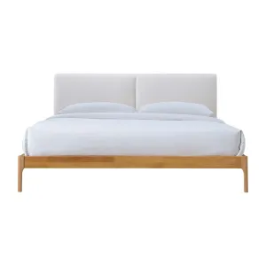 Austen King Bed (Oak, Cream)