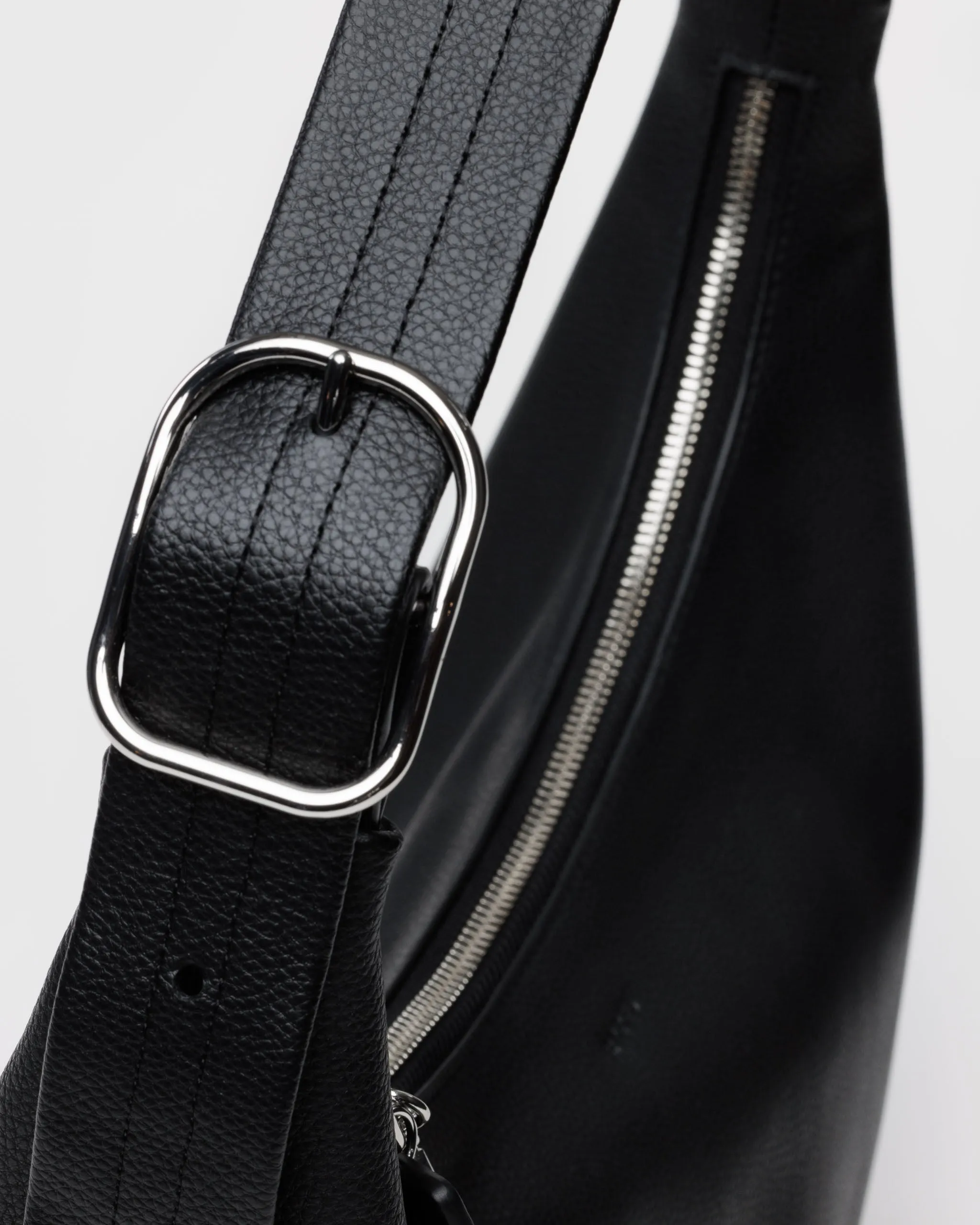 Baggu Recycled Leather Shoulder Bag - Black