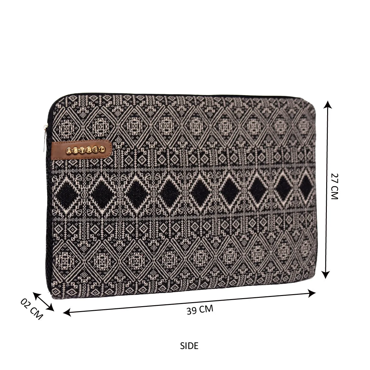 Balck Color Geomatics Pattren Sleeve Laptop Bag