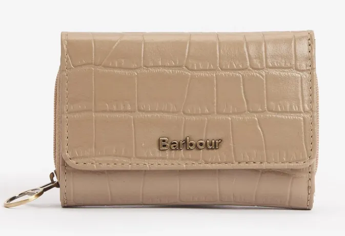 Barbour Womens Leather French Purse Honey