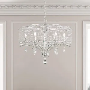 Bella Rose 6 Lights Heirloom Gold Chandelier with Clear Heritage Crystals