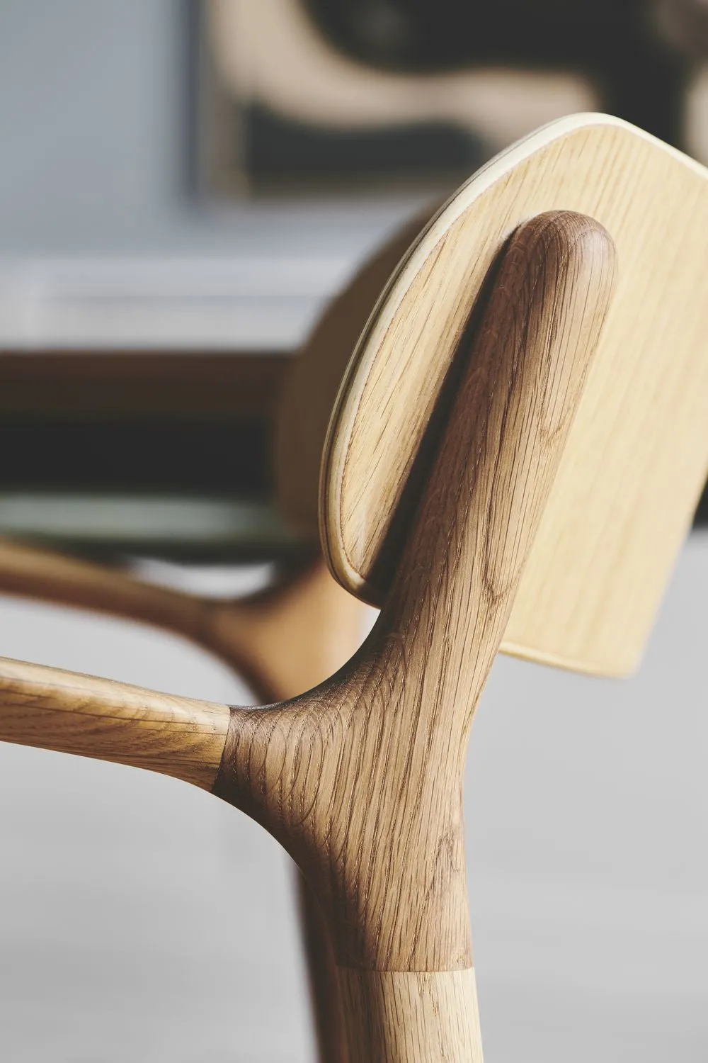 Bent Hansen Asger Chair Polsters Seat, Oiled Oak/Brunt Zenso Leather