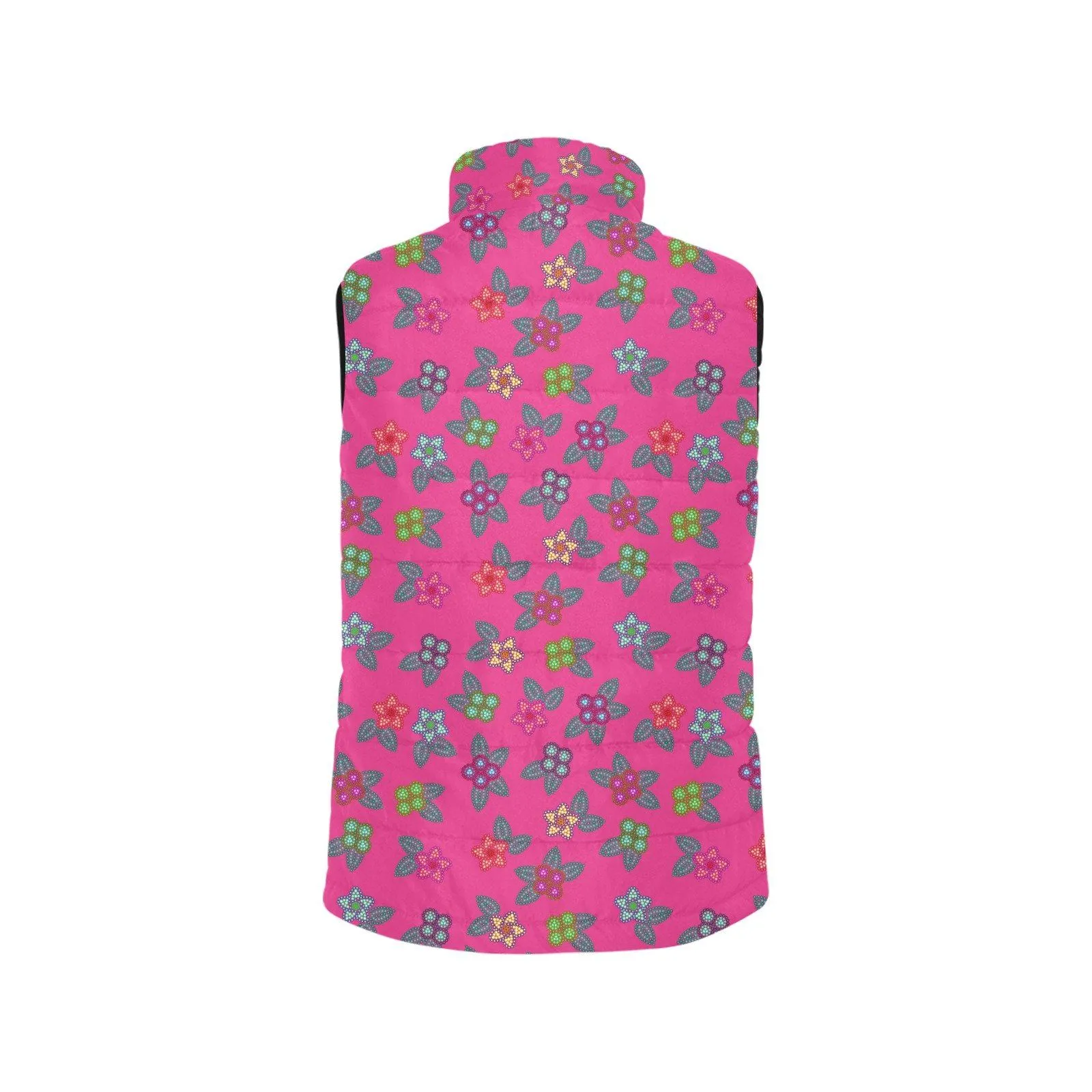 Berry Flowers Men's Padded Vest Jacket
