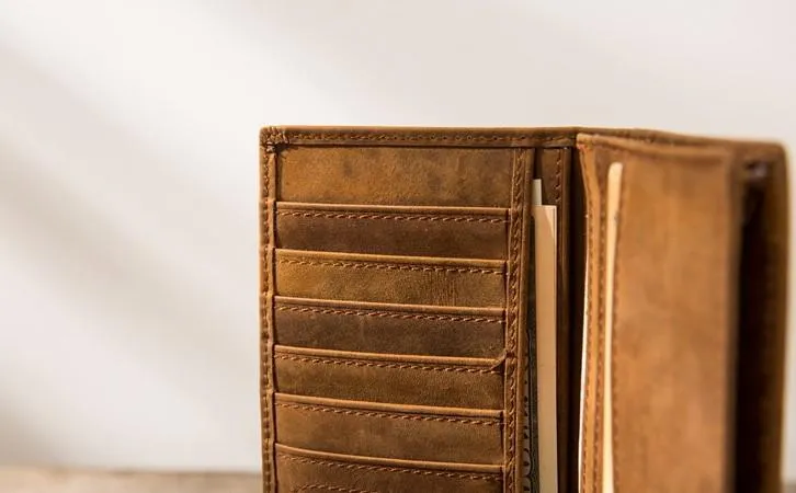 Bifold long wallet Mens long Wallet Dark Brown Leather Wallet Bifold Long Wallets for Men
