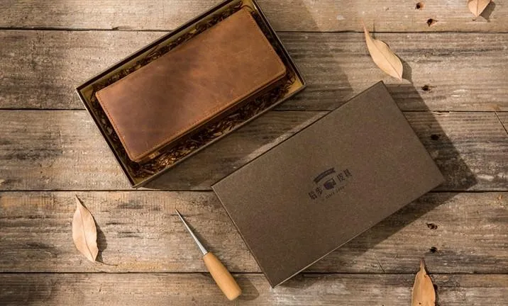Bifold long wallet Mens long Wallet Dark Brown Leather Wallet Bifold Long Wallets for Men