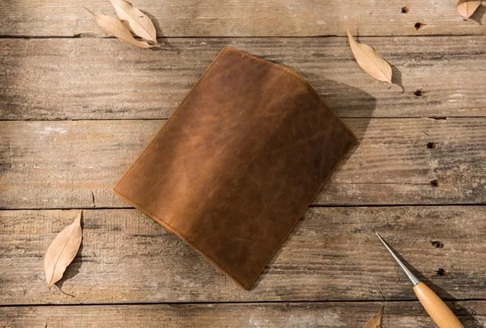 Bifold long wallet Mens long Wallet Dark Brown Leather Wallet Bifold Long Wallets for Men