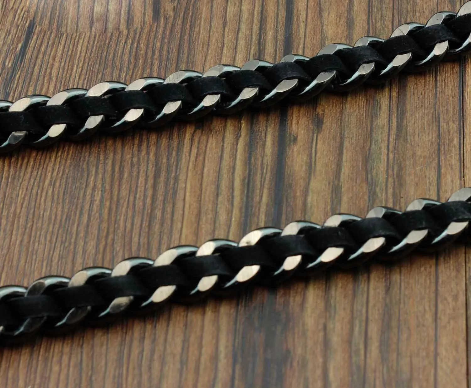 Biker Wallet Chain Skull Wallet Chain Cool Metal Braided Leather Wallet Chain Black Wallet Chain