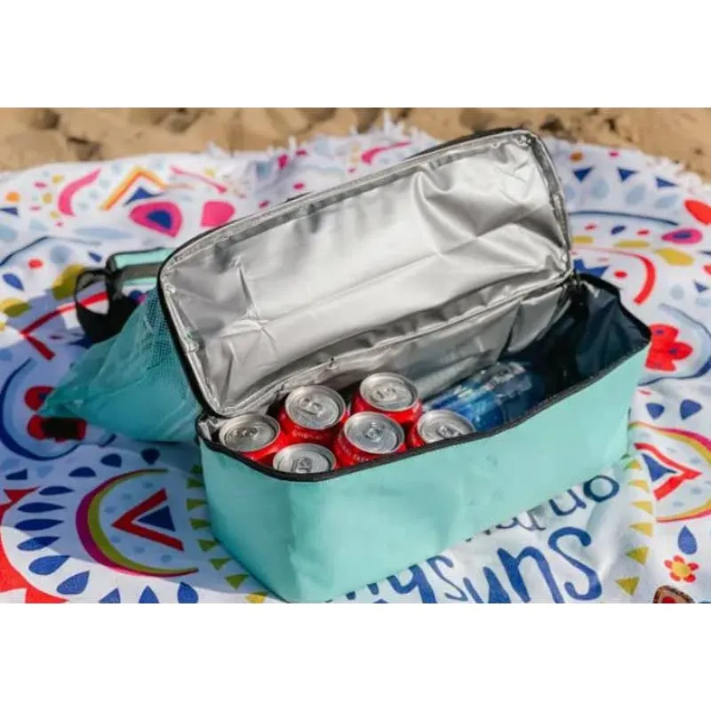 Black 2 in 1 Beach Picnic Festival Cooler and Mesh Tote