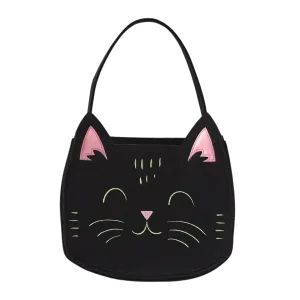 Black Cat Felt Trick-Or-Treat Bag