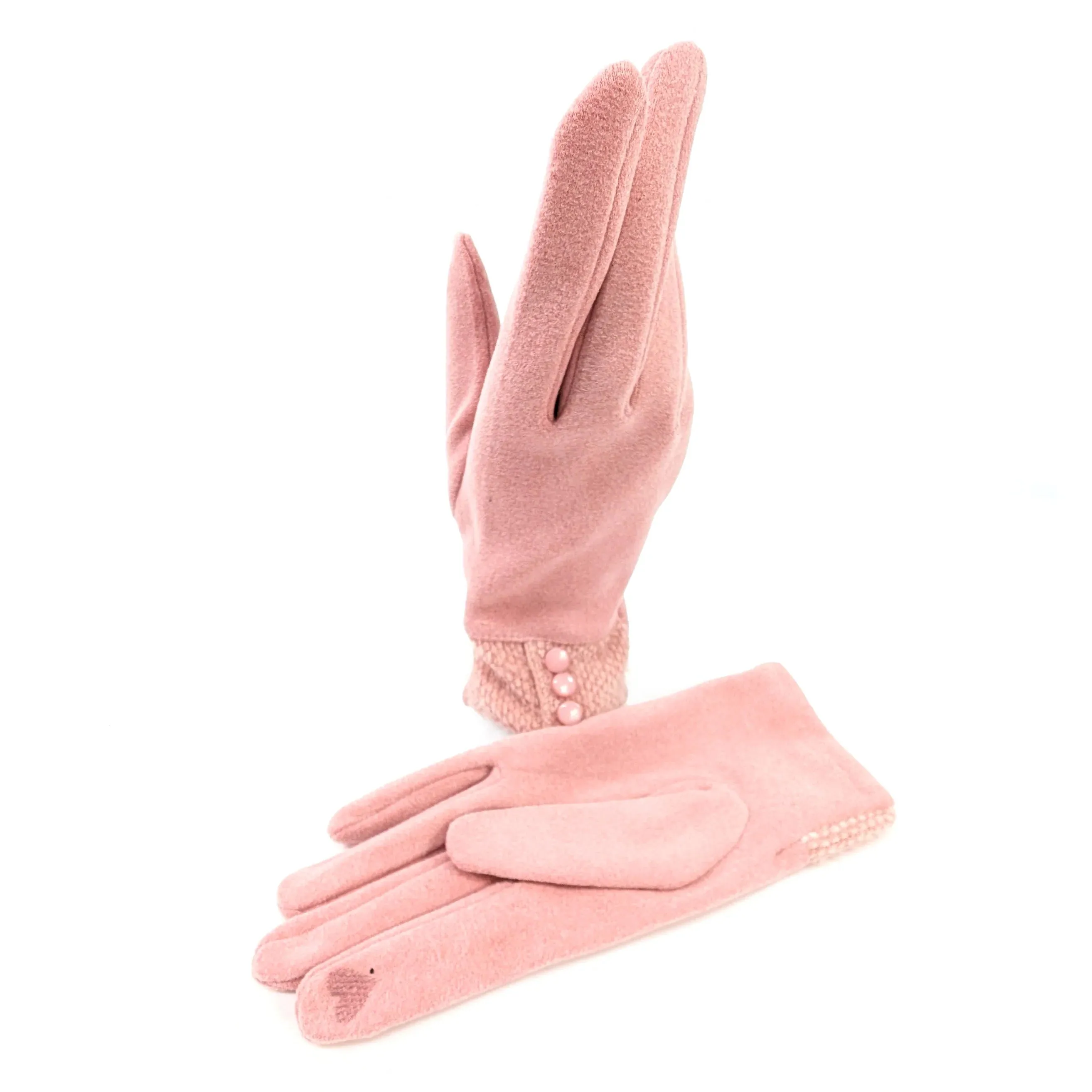 Black Ginger Pink 3 Button Vintage Glove - 800-608