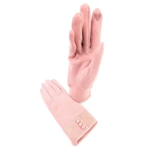 Black Ginger Pink 3 Button Vintage Glove - 800-608