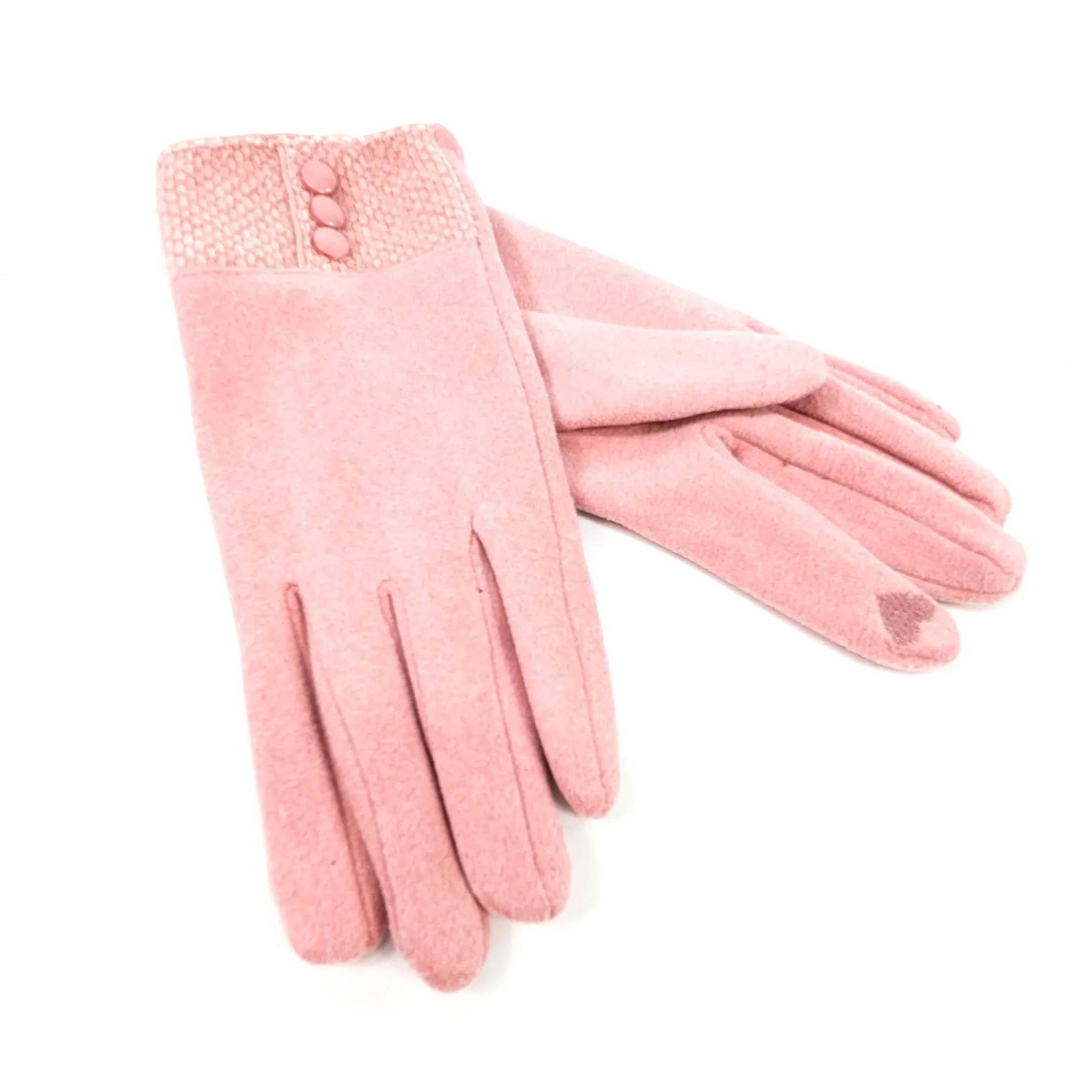 Black Ginger Pink 3 Button Vintage Glove - 800-608