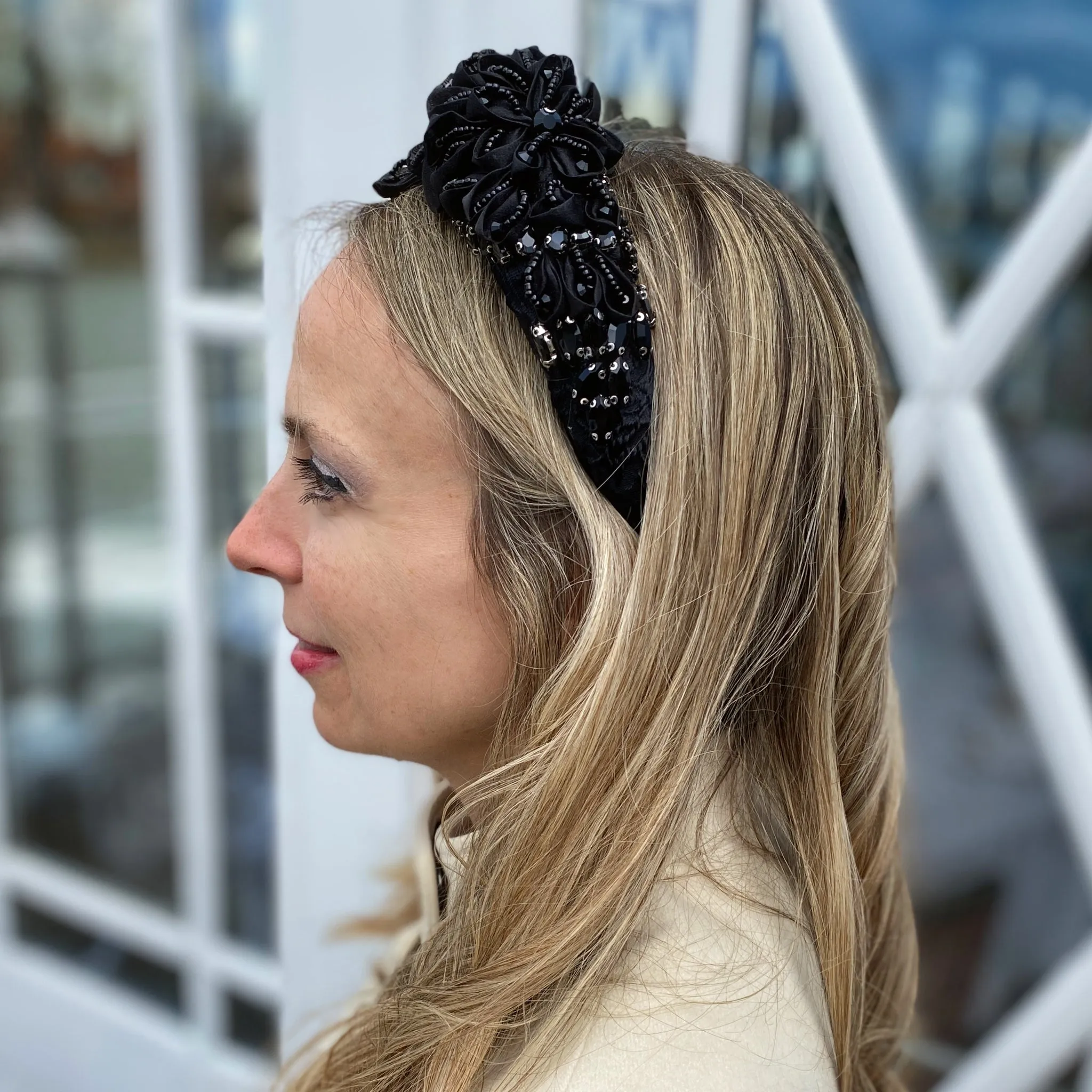 Black Headpiece Races Headpiece Wedding Headpiece Black Crown Headpiece